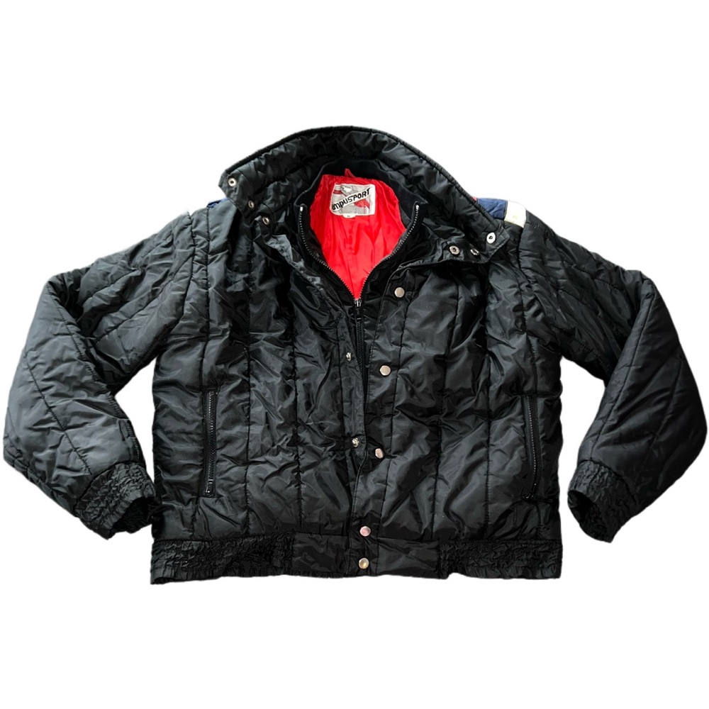 Vintage Campusport Striped Shoulder Puffer Coat